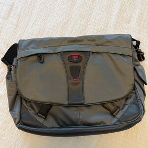 Tumi Charcoal and Black Messenger Bag